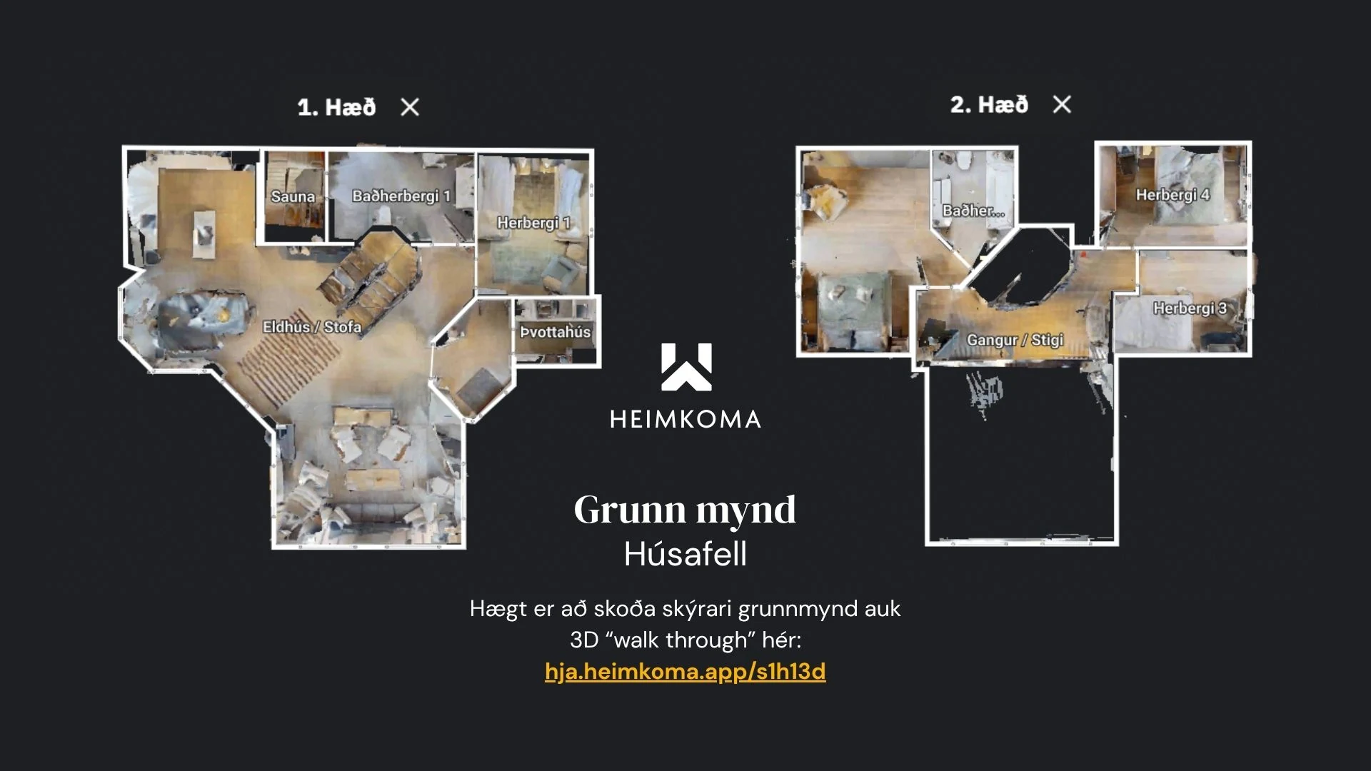 Grunnmynd hússins í Húsafelli